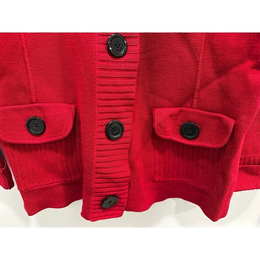 Jones New York Signature Petite Large Red Button-Front‎ Jacket